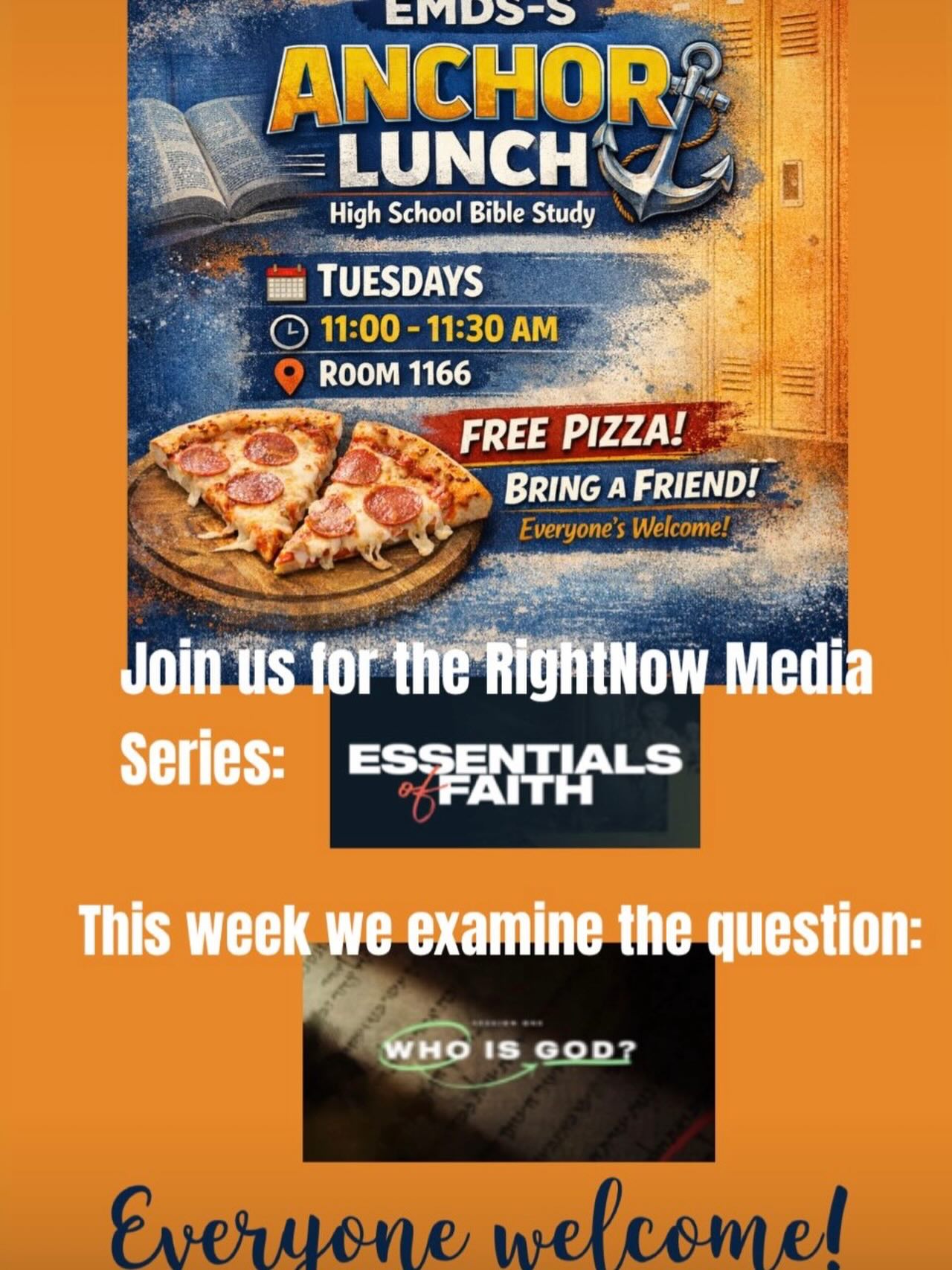 Anchor Lunch high school Bible study announcement